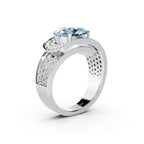 vimg:FJ1138|18K White Gold Bespoke Pear Diamond Ring — 3D VIEW