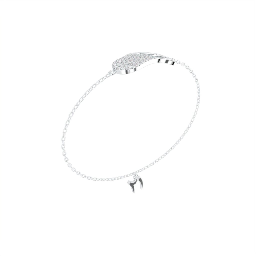 18K Gold Swan Diamond Bracelet — 3D VIEW