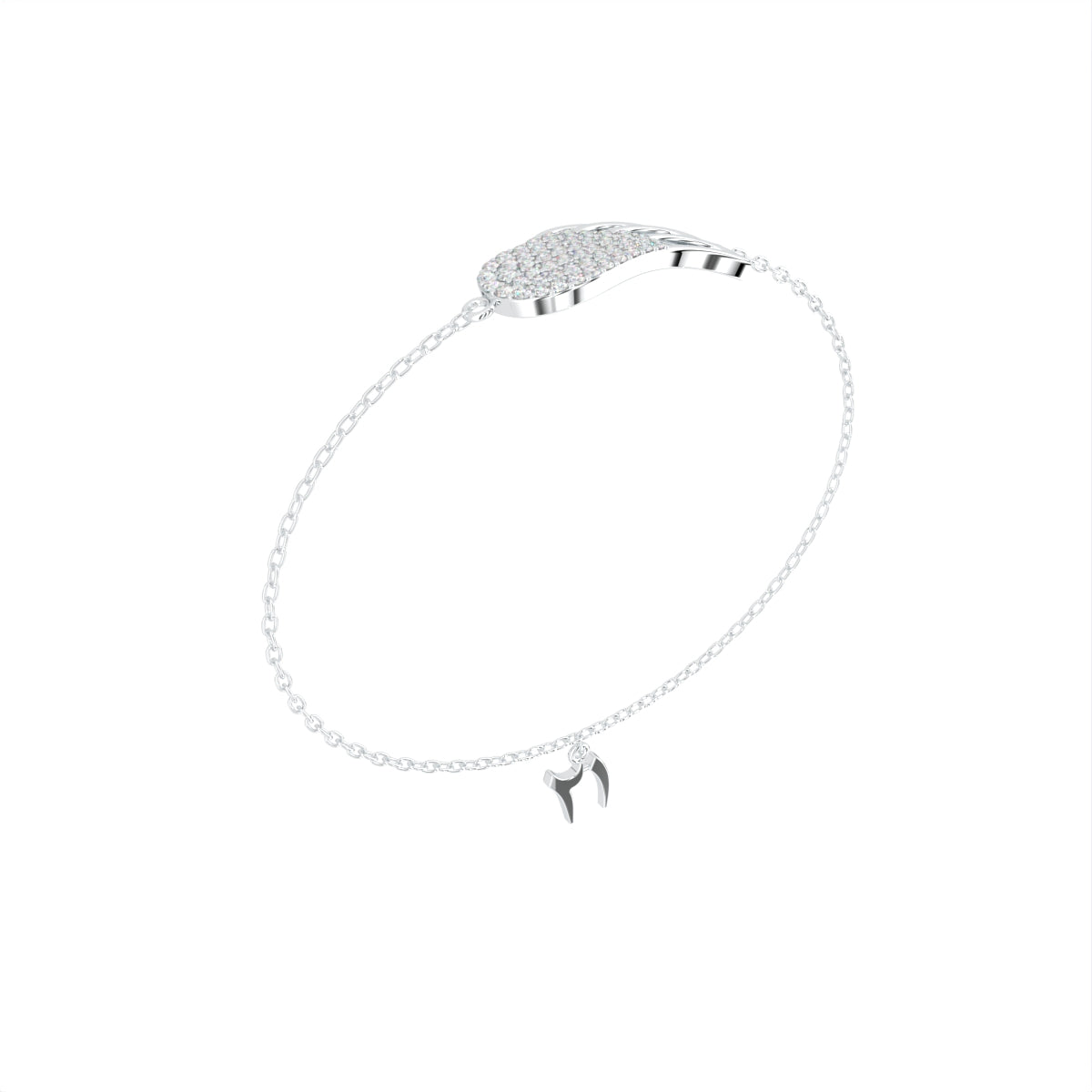 18K Gold Swan Diamond Bracelet — 3D VIEW