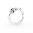 18K Leaf Diamond Ring — 3D VIEW
