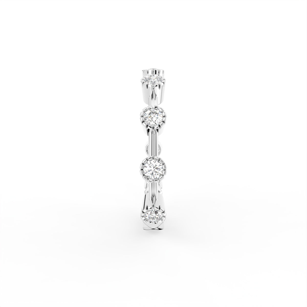 18K Bespoke Bezel-Set Diamond Ring — SIDE