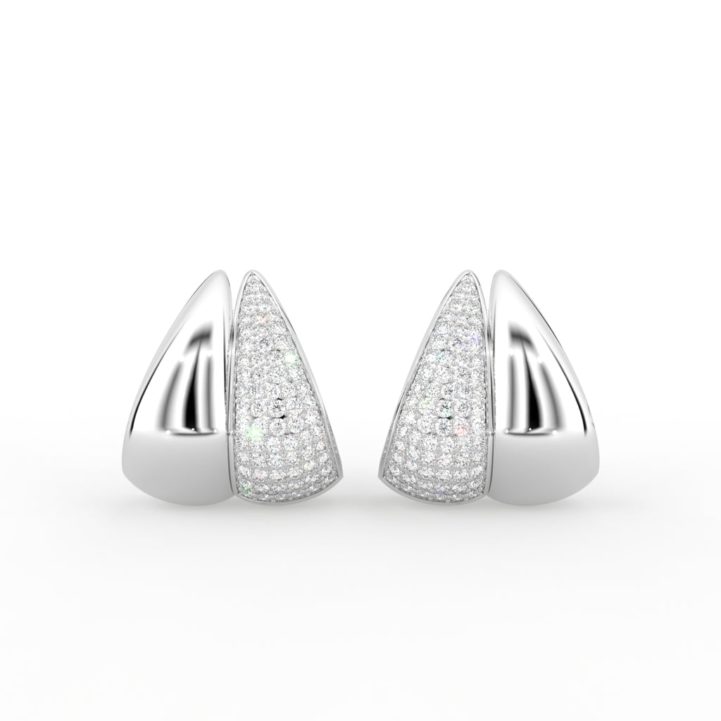 14K Yellow Gold Bespoke Diamond Earrings — TOP