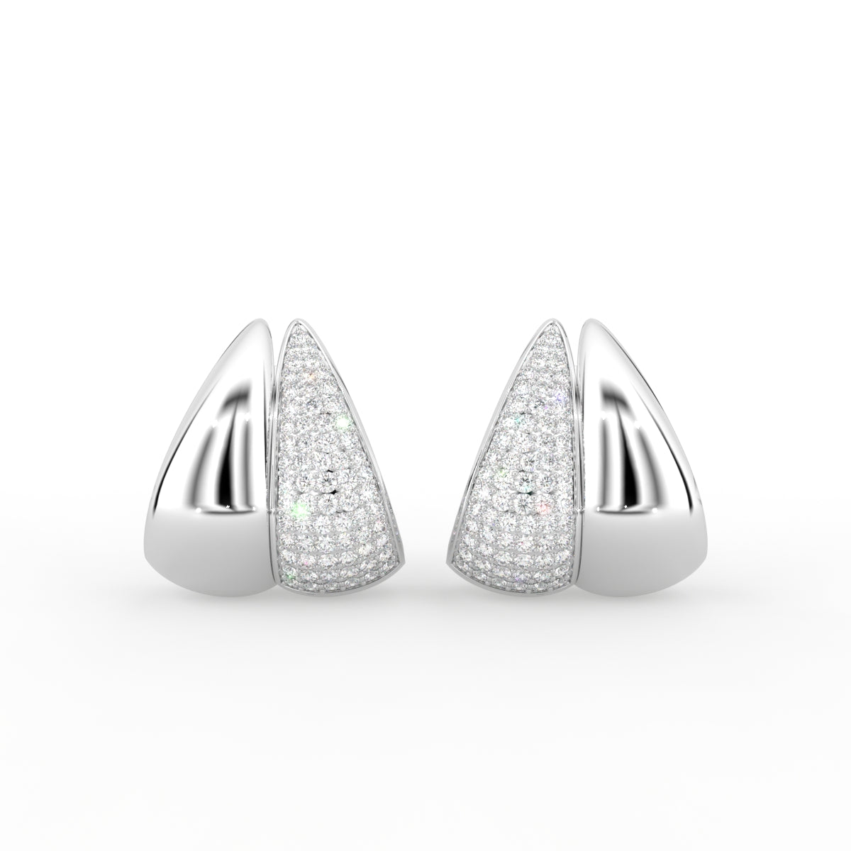 14K Yellow Gold Bespoke Diamond Earrings — TOP
