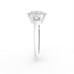 18K White Gold Trilogy Oval Diamond Ring — SIDE