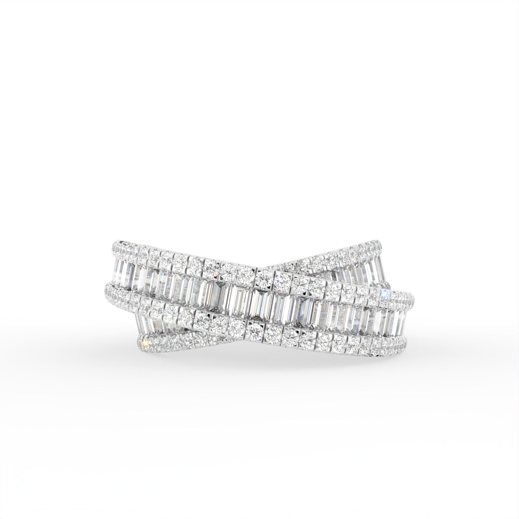 18K Baguette Diamond Statement Ring — TOP