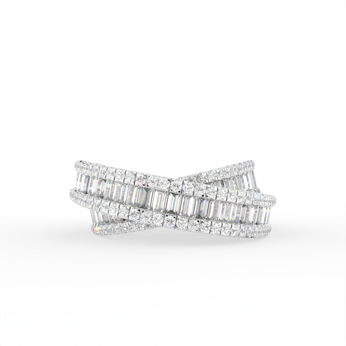 18K Baguette Diamond Statement Ring — TOP
