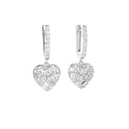 18K Bezel Diamond Drop Earrings — 3D VIEW