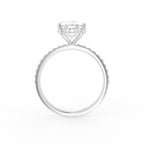 18K Shoulder Set Oval Diamond Engagement Ring — SIDE