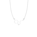 14K White Gold Dopamine Molecule Round Diamond Pendant — FRONT