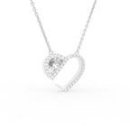 18K Solitaire Halo Round Diamond Pendant — 3D VIEW
