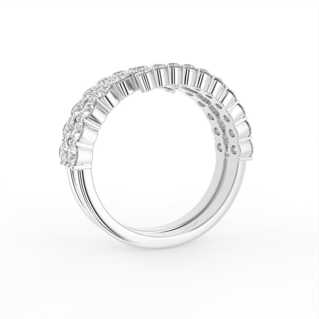 18K Spiral Pave Diamond Ring — 3D VIEW