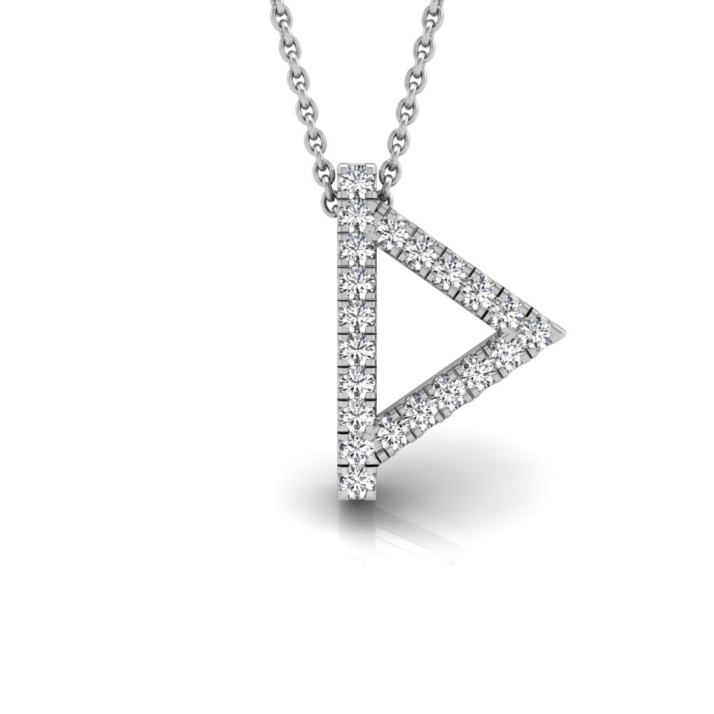 18K White Gold Thurisaz Viking Round Diamond Pendant — FRONT