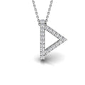 18K White Gold Thurisaz Viking Round Diamond Pendant — FRONT