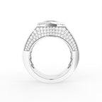 18K White Gold Bespoke Pave Diamond Ring — FRONT