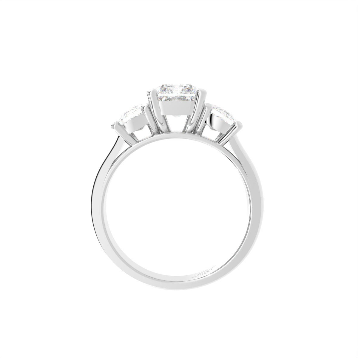 18K Trilogy Diamond Engagement Ring — FRONT
