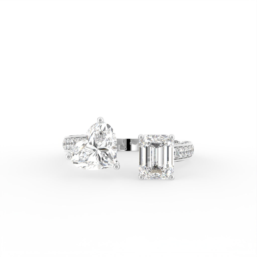18K Bespoke Heart Diamond Ring — TOP