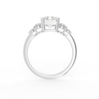 18K Bespoke Emerald Cut Diamond Engagement Ring — FRONT