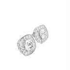 18K Halo Lab Grown Diamond Earrings — 3D VIEW