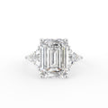 18K Trilogy Emerald Cut Diamond Ring — TOP