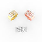 Sterling Silver Diamond Ring — 3 COLOR