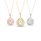 18K Bespoke Princess Diamond Pendant — 3 COLOR