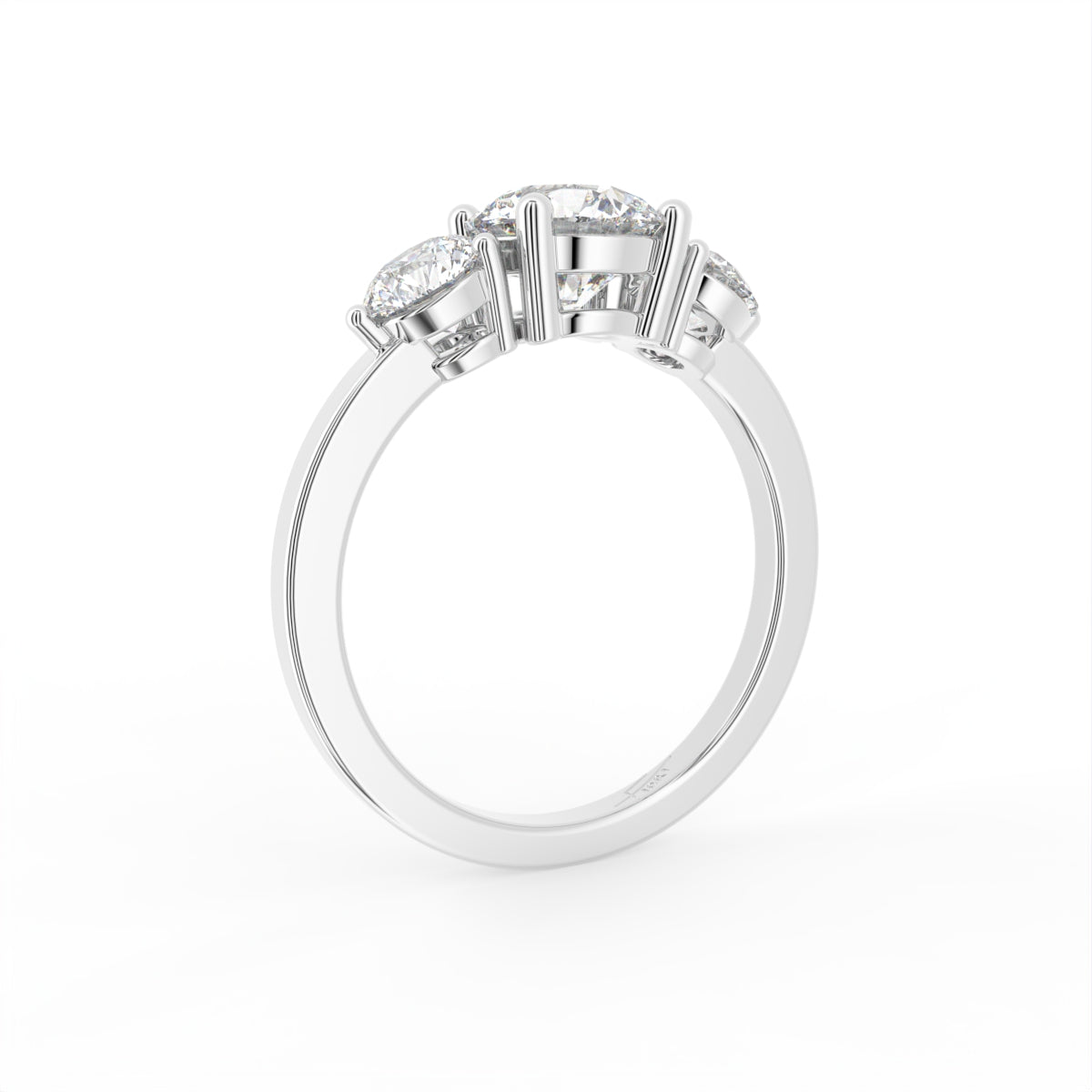18K Trilogy Diamond Ring — 3D VIEW