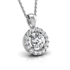 18K Halo Round Diamond Pendant — RIGHT