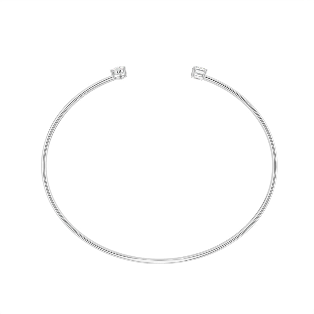 18K Solitaire Diamond Bangle — FRONT