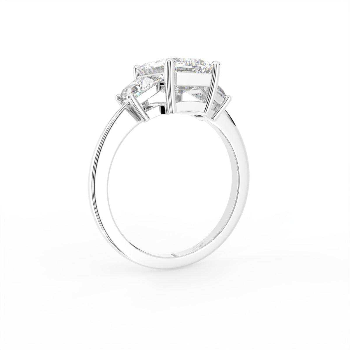 vimg:Z00312|18K Trilogy Radiant Diamond Ring — 3D VIEW