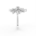 18K Floral Baguette Diamond Ring — SIDE