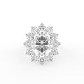 18K Halo Oval Diamond Ring — TOP
