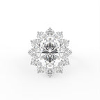 18K Halo Oval Diamond Ring — TOP