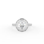 18K Halo Round Diamond Engagement Ring — TOP
