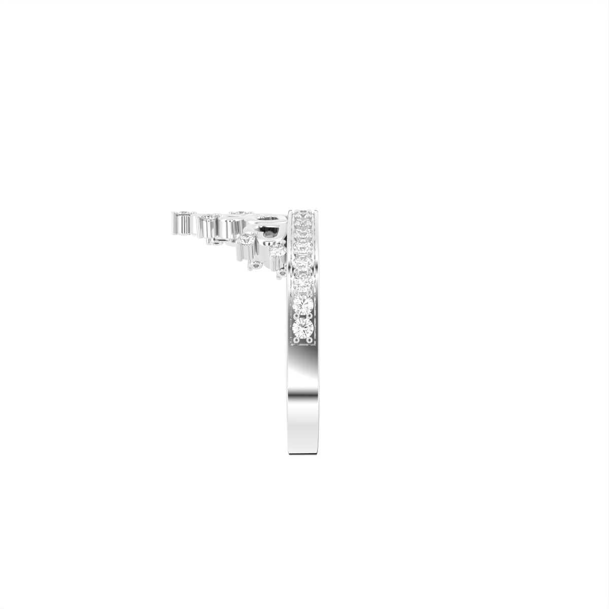 18K Bespoke Crown Diamond Ring — SIDE