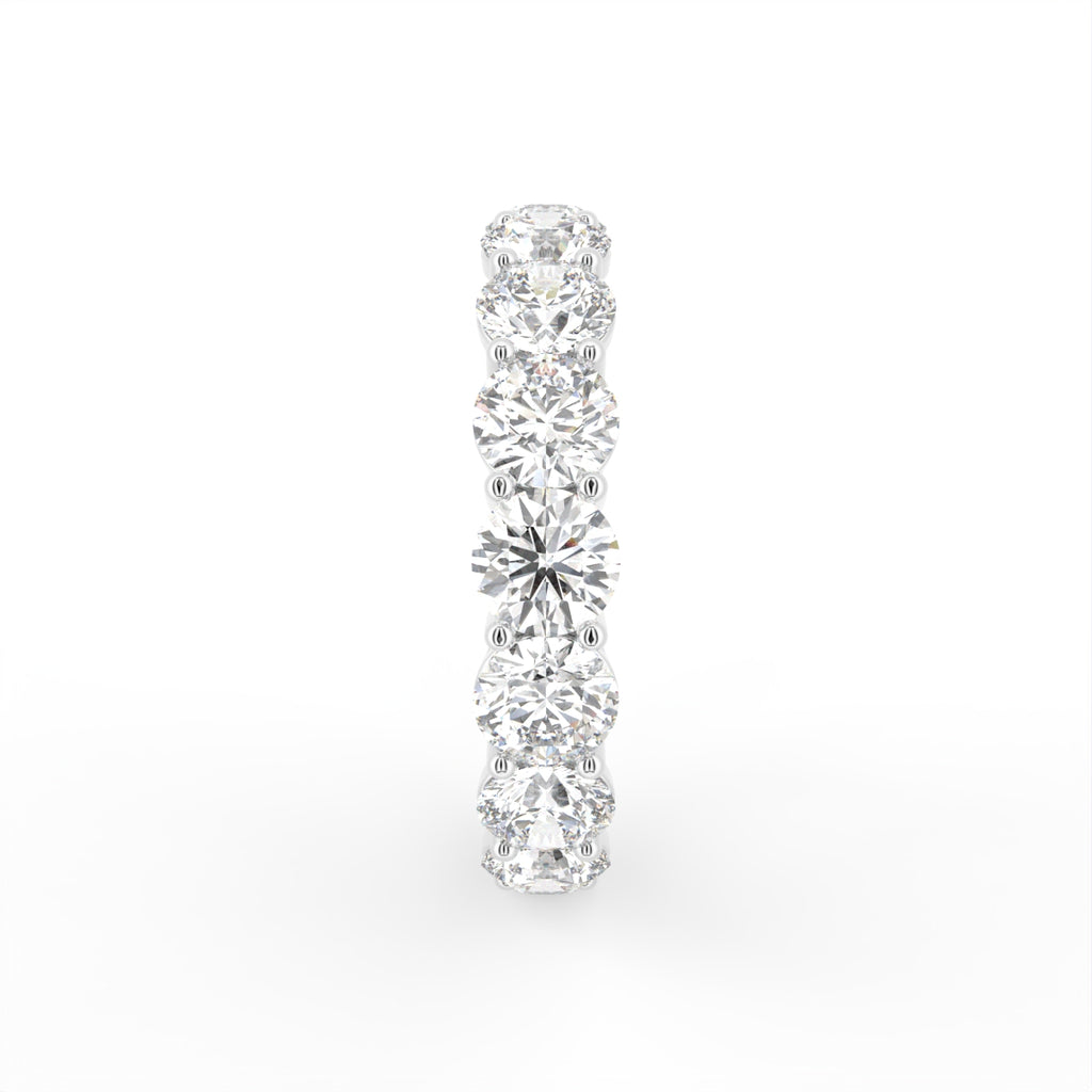 18K Full Eternity Round Diamond Ring — SIDE