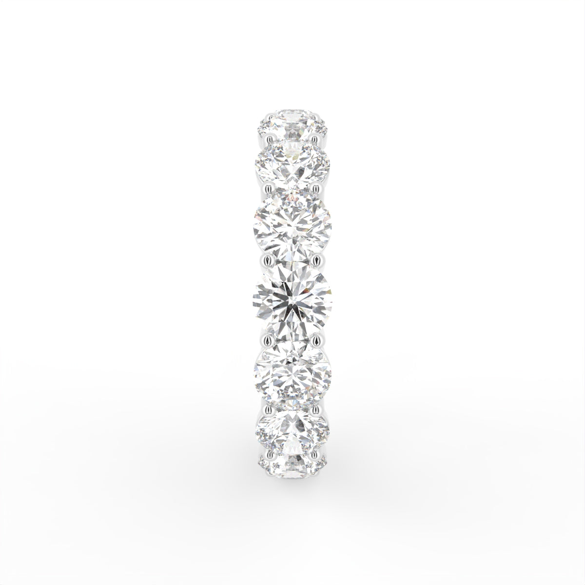 18K Full Eternity Round Diamond Ring — SIDE