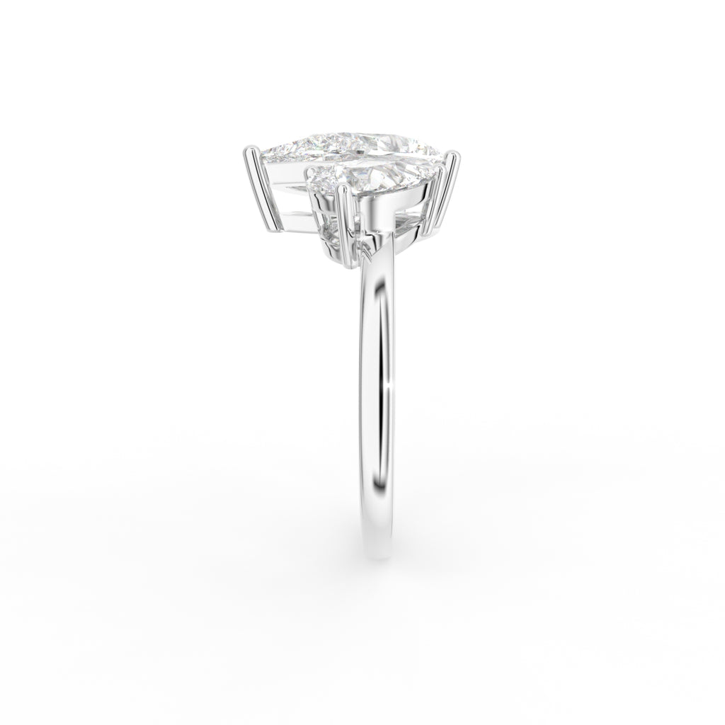 18K Pear Diamond Engagement Ring — SIDE