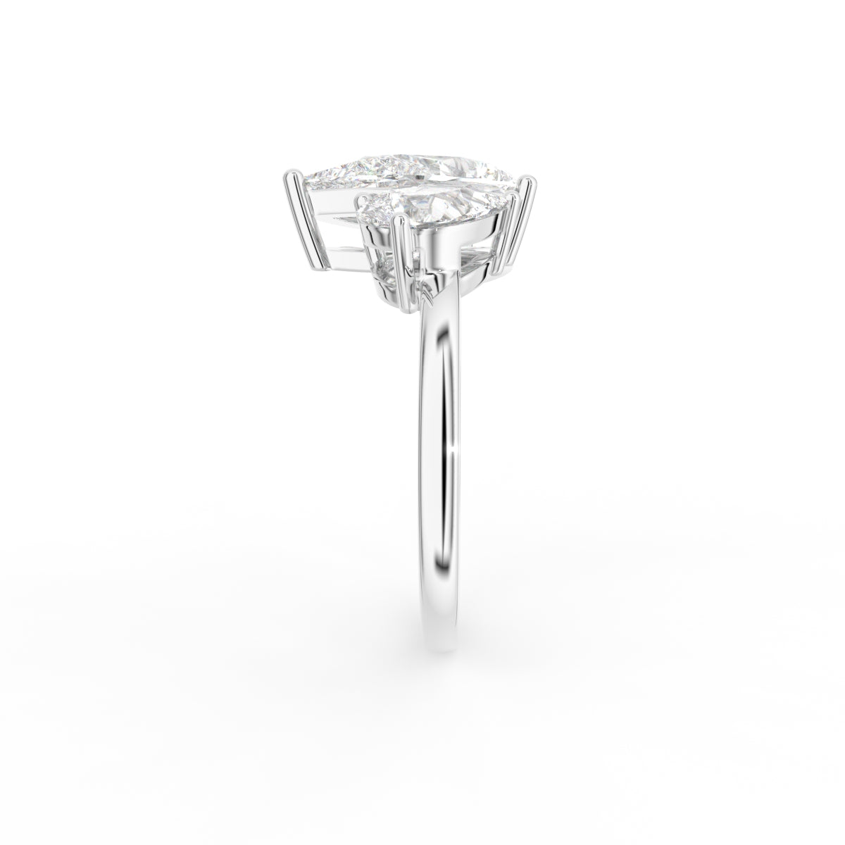 18K Pear Diamond Engagement Ring — SIDE
