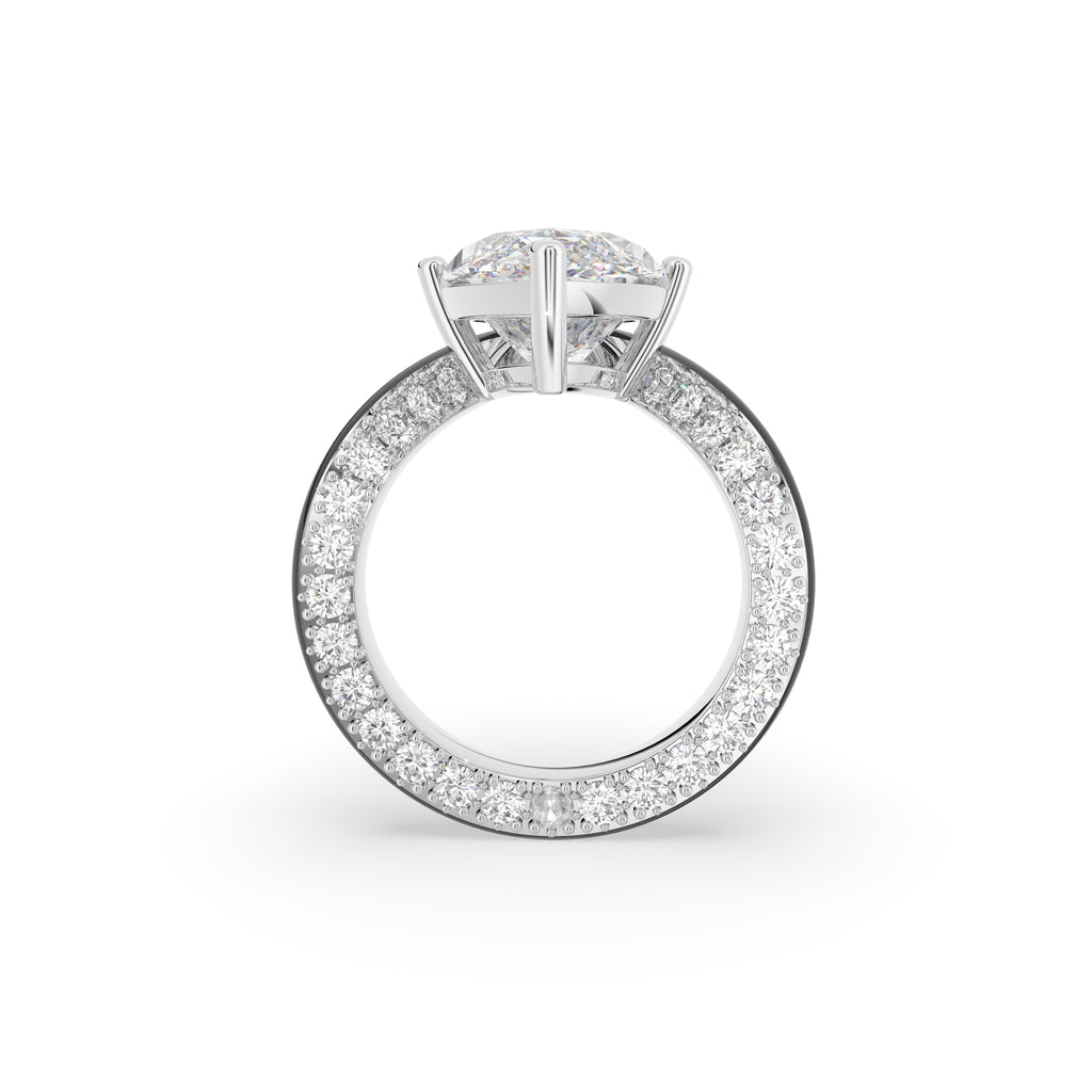 18K Marquise Chevron Diamond Ring — FRONT