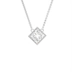 18K Solitaire Princess Diamond Pendant — FRONT