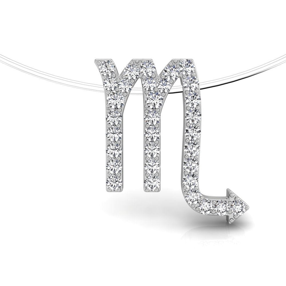 vimg:FJ1227|vimg:FJ1226|vimg:FJ1228|vimg:FJ1242|vimg:FJ1999|18K Zodiac Round Diamond Pendant — FRONT