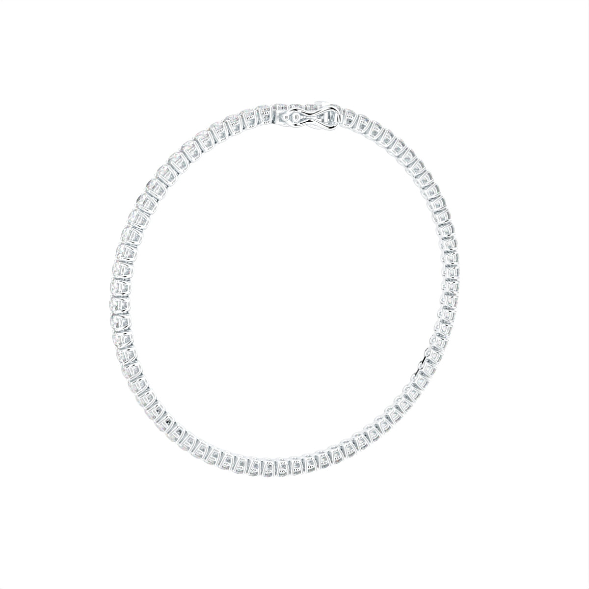 18K Tennis Round Diamond Bracelet — 3D VIEW
