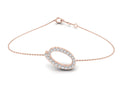 18K Rose Gold Alphabet Round Diamond Bracelet — TOP