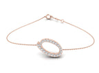 18K Rose Gold Alphabet Round Diamond Bracelet — TOP
