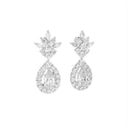 18K Pear Diamond Drop Earrings — 3D VIEW