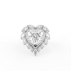 18K Halo Heart Diamond Ring — TOP