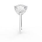 18K White Gold Cushion Solitaire Diamond Ring — SIDE