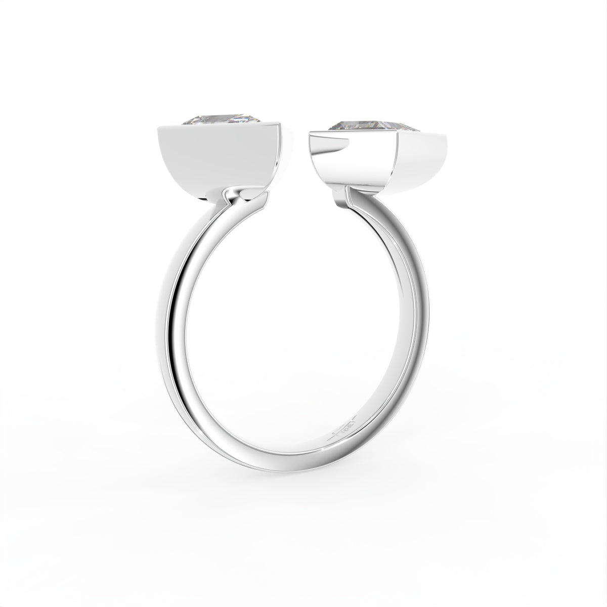 18K Bespoke Kite Bezel Diamond Ring — 3D VIEW