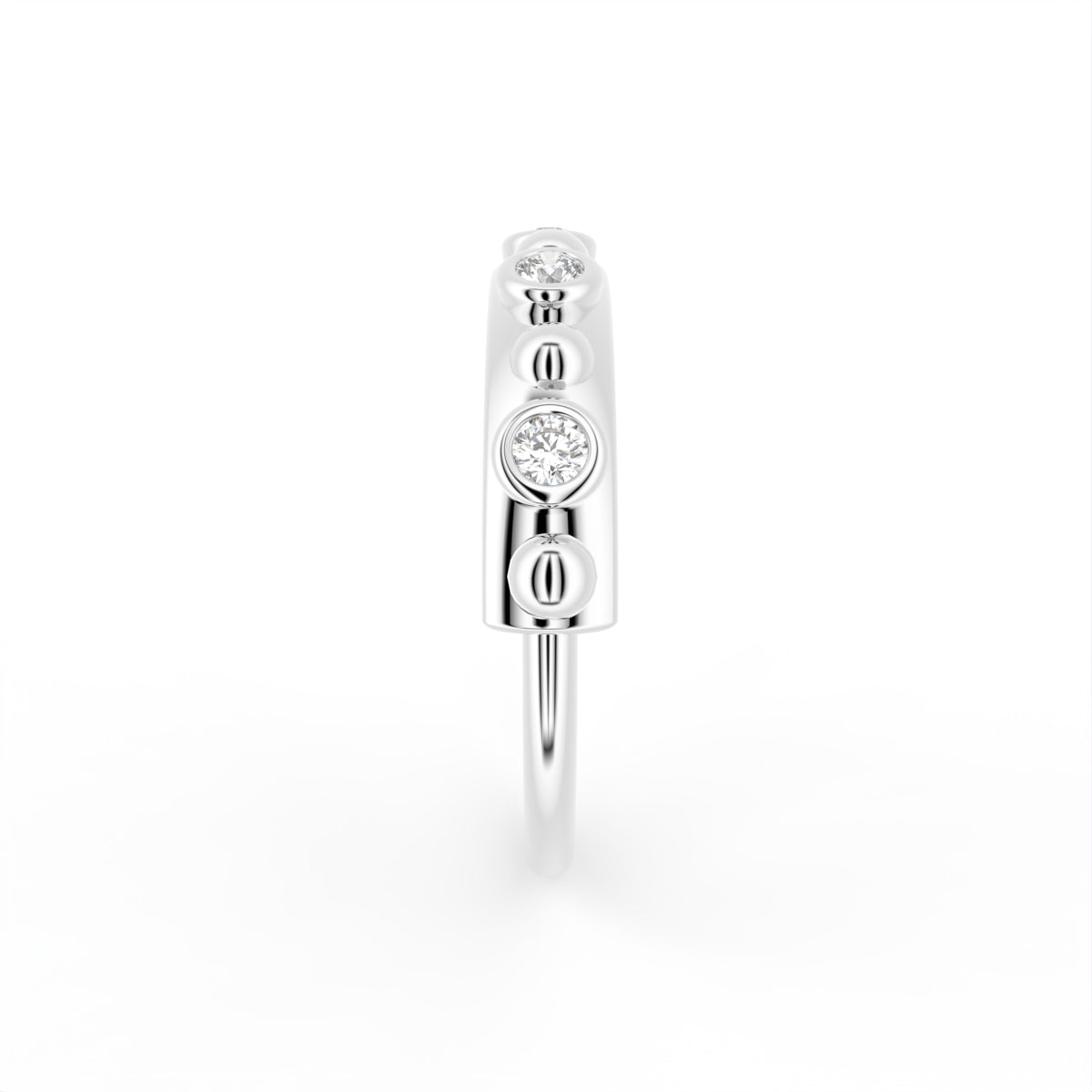 18K Bezel Round Diamond Ring — SIDE