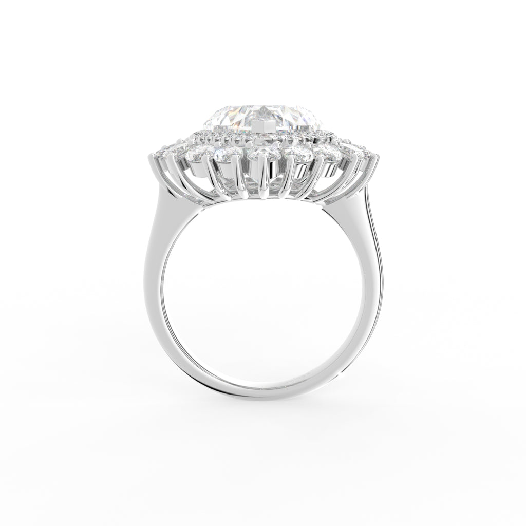 18K Halo Heart Diamond Ring — FRONT